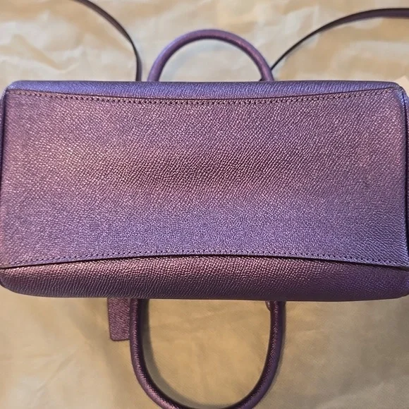 Coach Bennett Satchel Crossbody Purse Metallic Purple - Picture 3 of 12